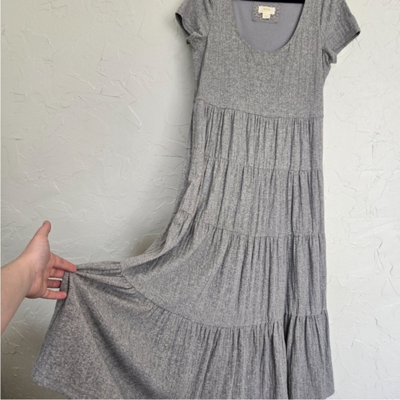 Anthropologie Maeve Gray Tiered Gillian Maxi Dress, M - Picture 5 of 10